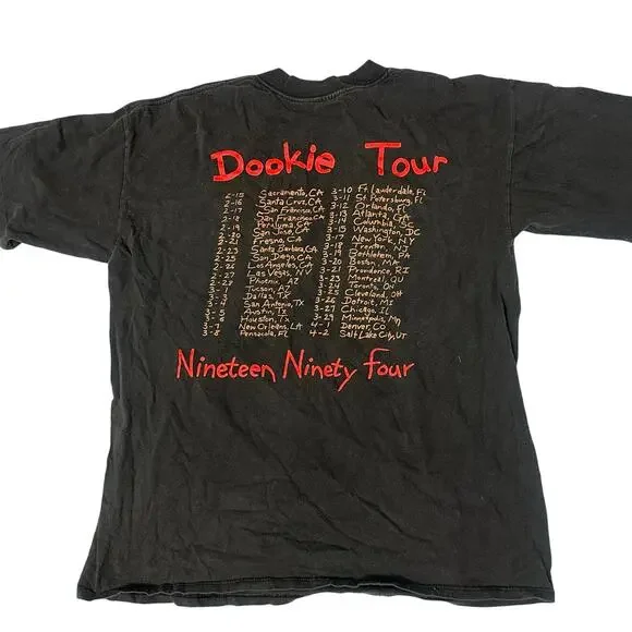 Green Day 1994 Dookie Tour Authentic Vintage Black Cotton Single Stitch Tee XL - Picture 3 of 7